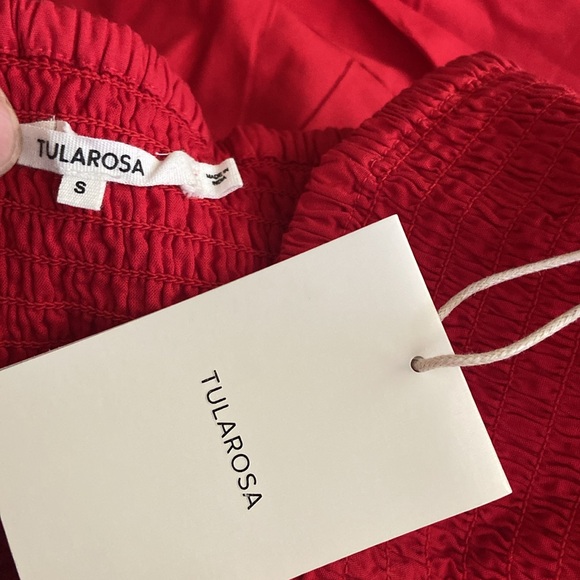 TULAROSA Maida Ruffle Dress in Red Poppy Size S - Picture 5 of 9